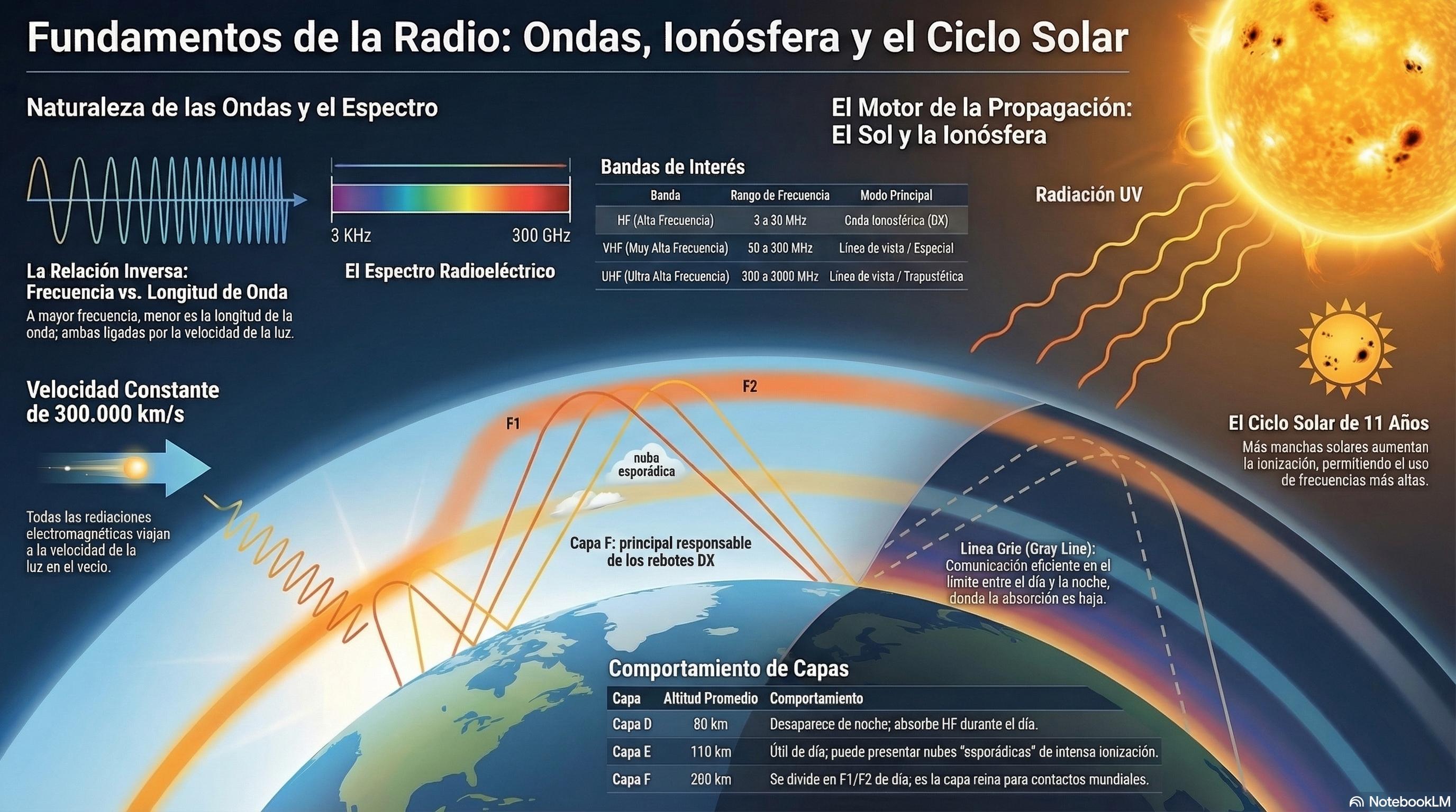 Infografía sobre propagación en radioafición